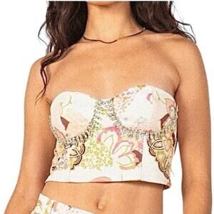 Area Stars Julie Floral Embellished Crop Top - XS